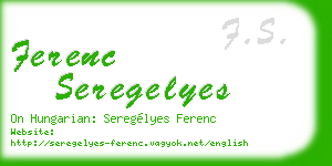 ferenc seregelyes business card