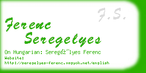 ferenc seregelyes business card